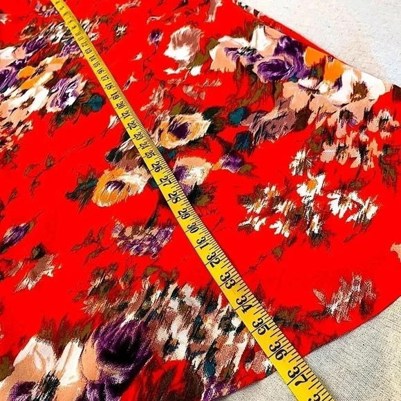 H&M Watercolor Floral Shift Dress Women Size 6 Bell Sleeves Casual Viscose - Picture 14 of 16